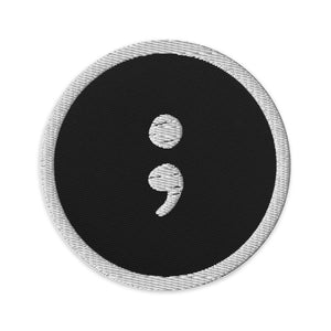 Semicolon Embroidered patches