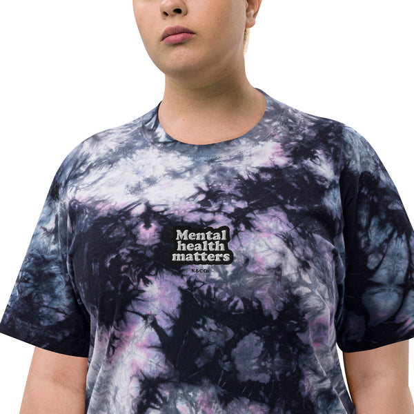 MHM (embroidered) Oversized tie-dye t-shirt