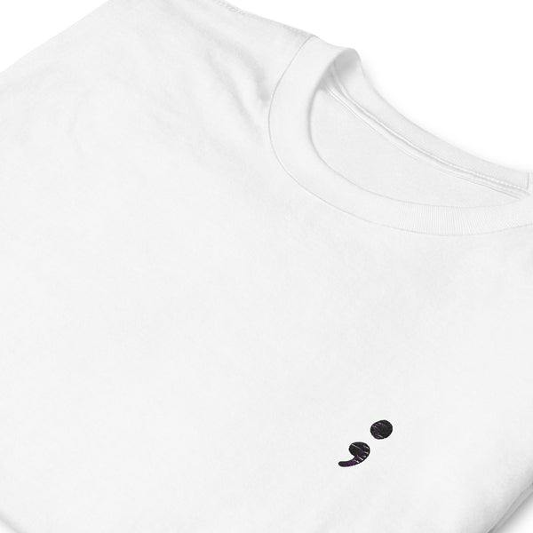 Black Embroidered Semicolon Tee