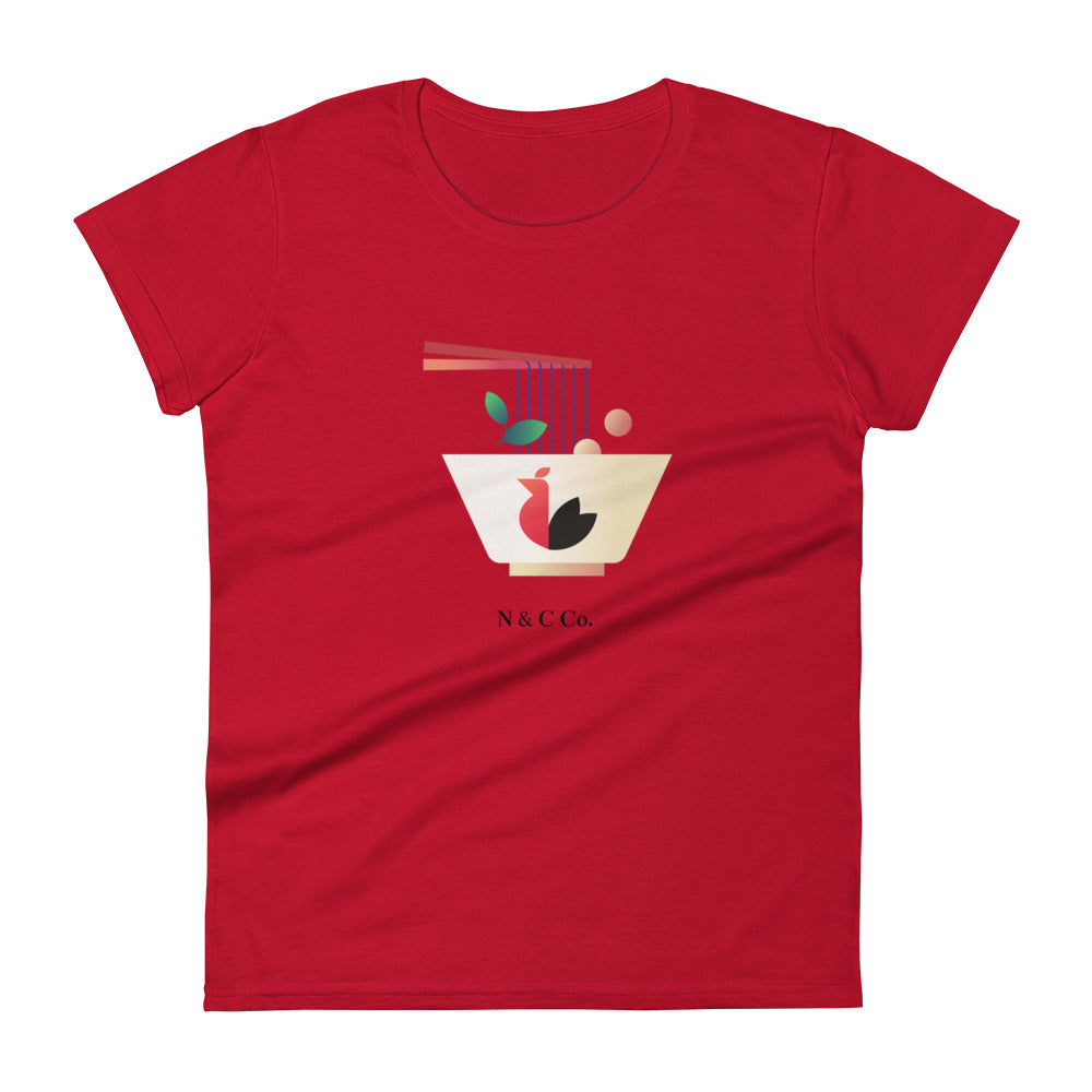 She loves chicken noodles women's short sleeve t-shirt