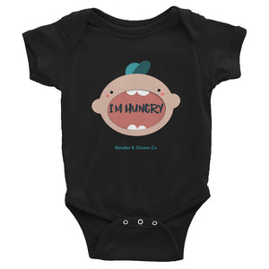 I'm Hungry! 100% ring-spun cotton Infant Bodysuit (peach baby)