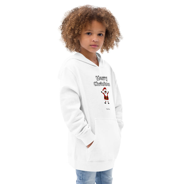 Kids Black Santa-  Fleece hoodie