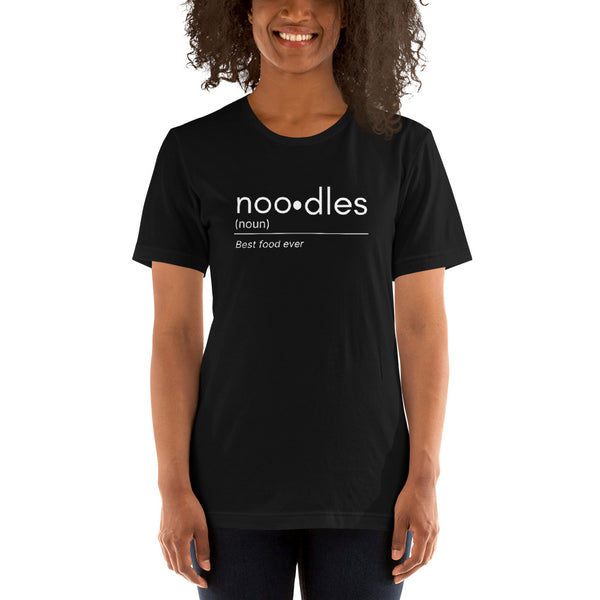 Noo.dle Minimal Tee: Short-Sleeve Unisex T-Shirt (white print)