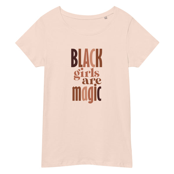 Women’s Black Girls Are Magic basic organic t-shirt