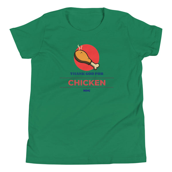 Youth- Thank God for Chicken!   Short Sleeve Chicken T-Shirt